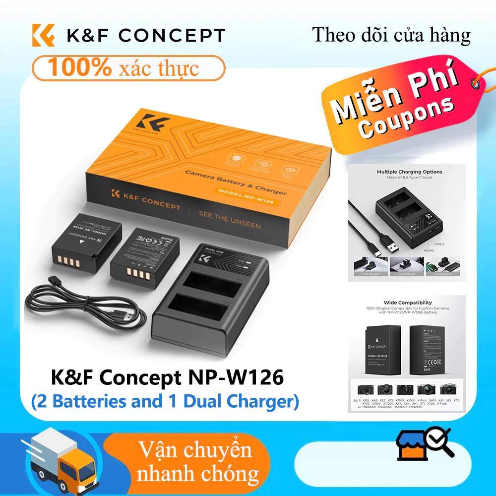 Bộ sạc pin K&F Concept cho máy ảnh Fujifilm NP-W126 126S X100VI,X100V,XS10,XT30,XT30 II,XT20,XE4,A5