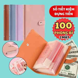 Sổ tay tiết kiệm đựng tiền 100 phong bì tiết kiệm album tiết kiệm thử thách tiết kiệm 100 ngày album tiết kiệm