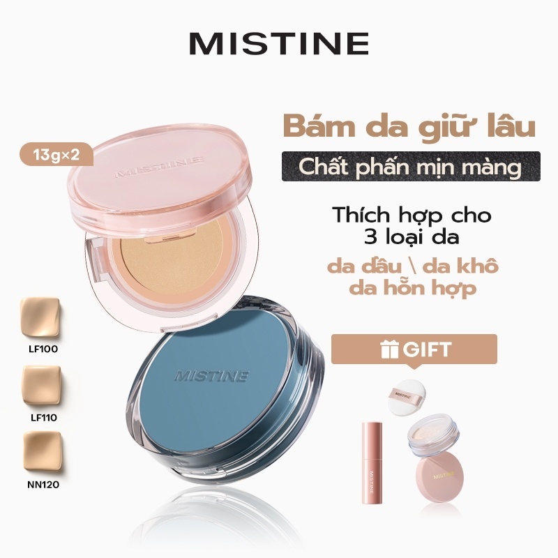 Cushion cầu vòng Xiêm La MISTINE 2 lõi (Cushion 13g*2) MISTINE SOFT MATTE ESSENCE AIR CUSHION/MISTIN