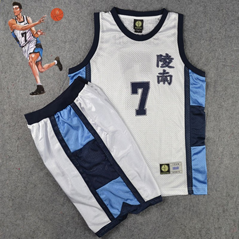 Anime SLAM DUNK Shohoku Sendou Akira Jerseys Cosplay Trang Phục Thể Thao Jersey SỐ 7