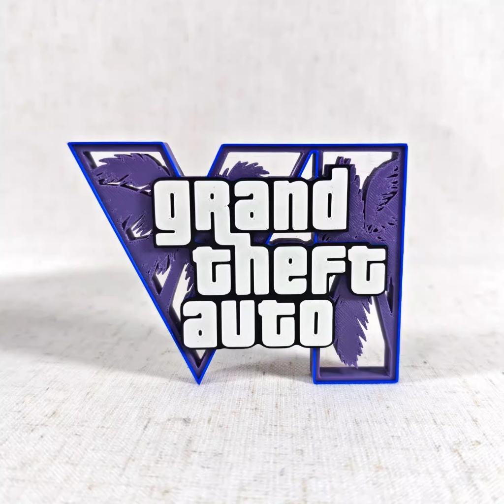 GTA6 Trò Chơi Hàng Hóa 3D In Trang Trí Anime Đứng Logo Anime Màu LOGO Từ Đứng Biển Tên Logo Trang Tr