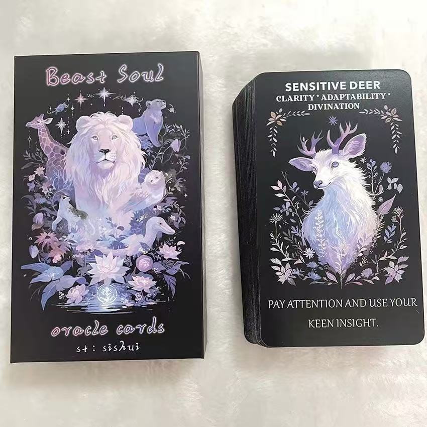 [Sẵn sàng] Heaven and Earth Cover 12X7cm Beast Soul Oracle Card Bảng tiếng Anh Thẻ trò chơi Beast So