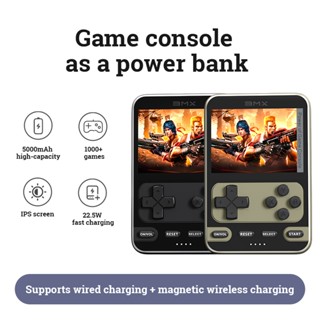 Máy chơi Game Sạc Kho báu 2 trong 1, Pin dung lượng lớn 5.000mAh, Tích hợp 500 trò chơi cổ điển, Màn hình chống chói, Hỗ trợ sạc nhanh PD20W Quà tặng sạc không dây Quà tặng sinh nhật Phải có cho bạn trai