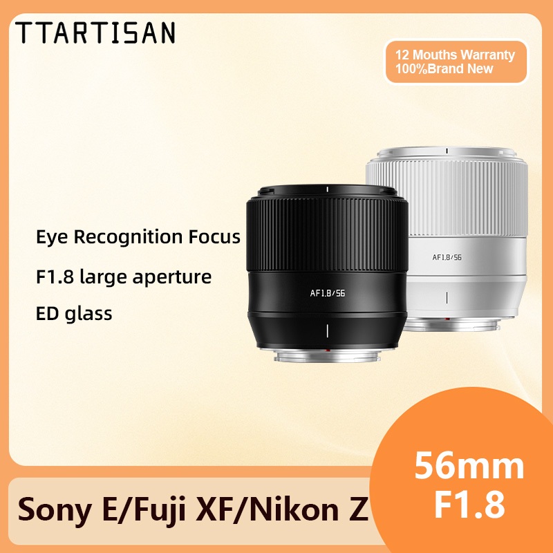 TTArtisan 56mm F1.8 AF Lấy nét tự động APS-C Khẩu độ lớn cho Fuji X XF XT10 XT4 XS10 XH5 Sony E A660