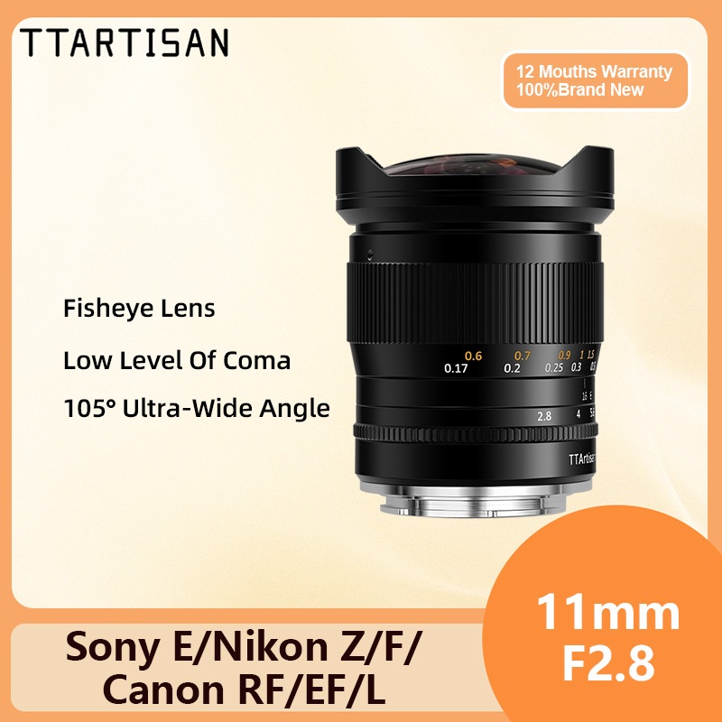 TTArtisan 11mm F2.8 Full Fame Fisheye Ống kính lấy nét thủ công góc rộng dành cho Leica M Leica Sigm