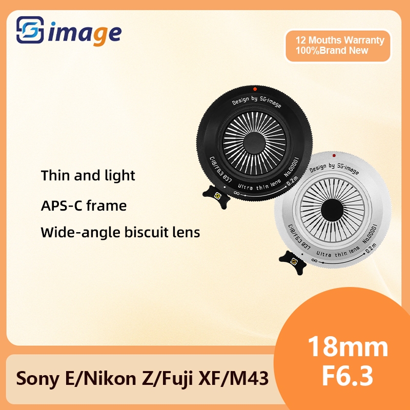 Sg Image 18mm F6.3 APS-C Góc Rộng Siêu Mỏng Prime Lấy Nét Bánh Quy Máy Ảnh Mirrorless Ống Kính Cho S