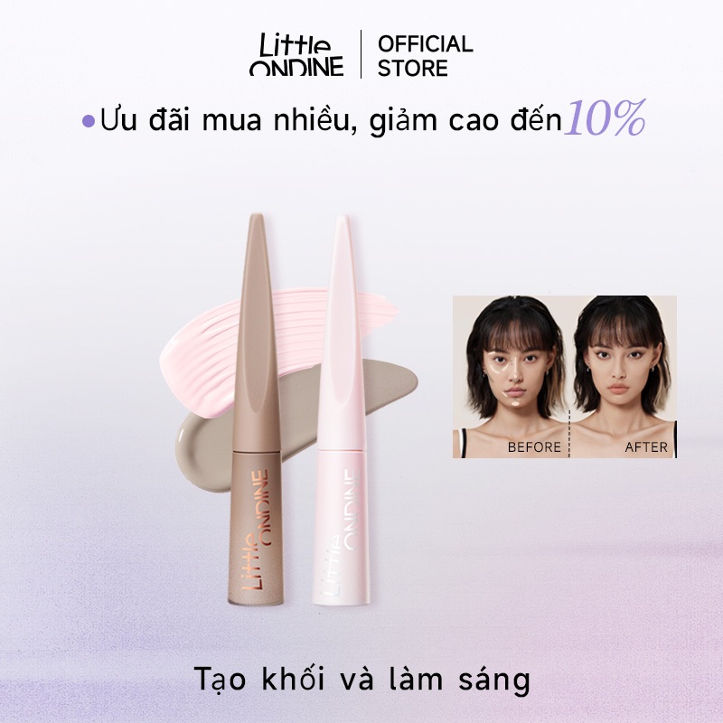 Little Ondine Kem Highlight dạng lỏng tạo khối, bắt sáng, má hồng 4.5g