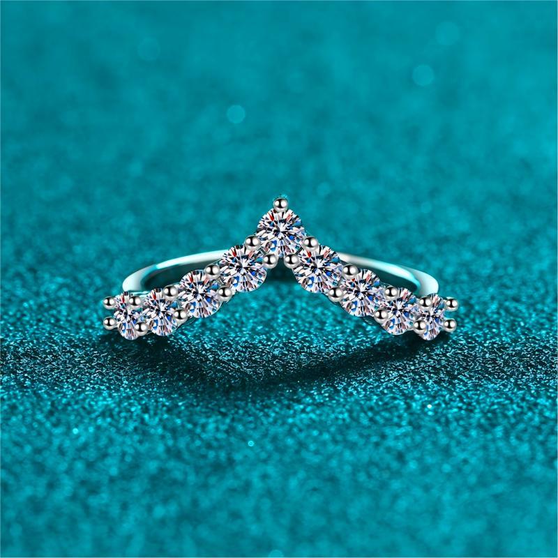 Nhẫn nữ bạc 925 X-030, 0,9 carat Moissanite