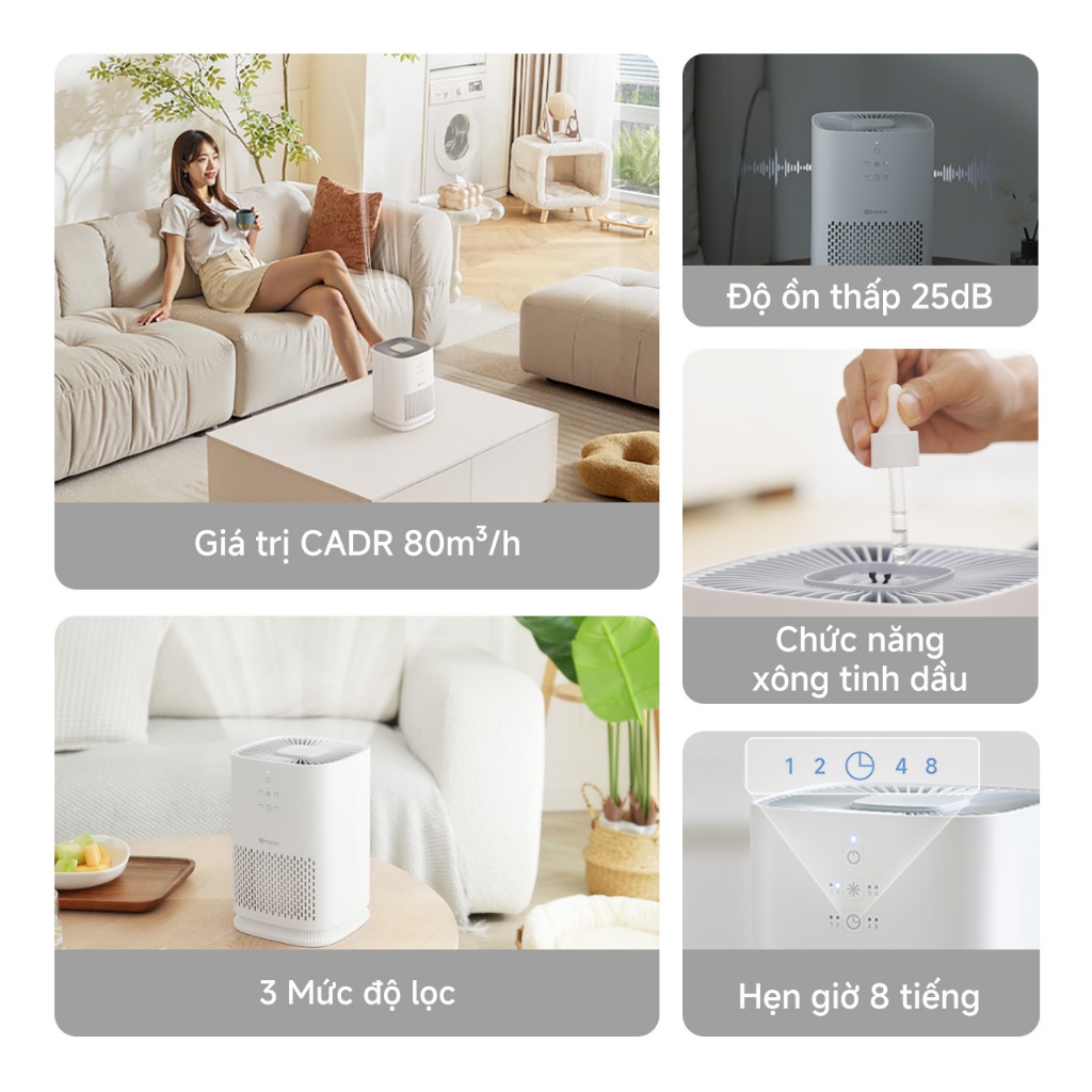 Simplus Máy Lọc Không Khí Hẹn Giờ 8 Tiếng Dành Cho Diện Tích 32㎡ Bộ Lọc HEPA H11 KQJH008 - Bảo Hành 24 Tháng | BigBuy360 - bigbuy360.vn