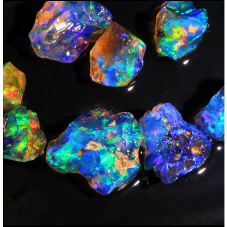 Tự Nhiên Châu Phi Aqua Xanh Opal Thô Quặng Opal Pha Lê Nhiều Màu Sắc Kho Báu Khoáng Chất Giảng Dạy N