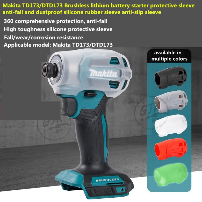 Makita TD173 / DTD173 Vỏ bảo vệ tuốc nơ vít pin Lithium không chổi than chống sốc Vỏ silicon chống b