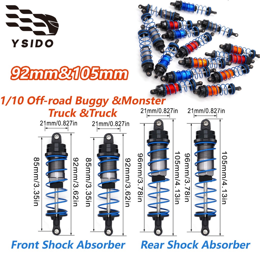 2 Cái / 4 Bộ Giảm Chấn 92 Mm Phía Trước & 105 Mm Giảm Chấn Dầu Phía Sau Cho HPI HSP Tamiya Traxxas 1