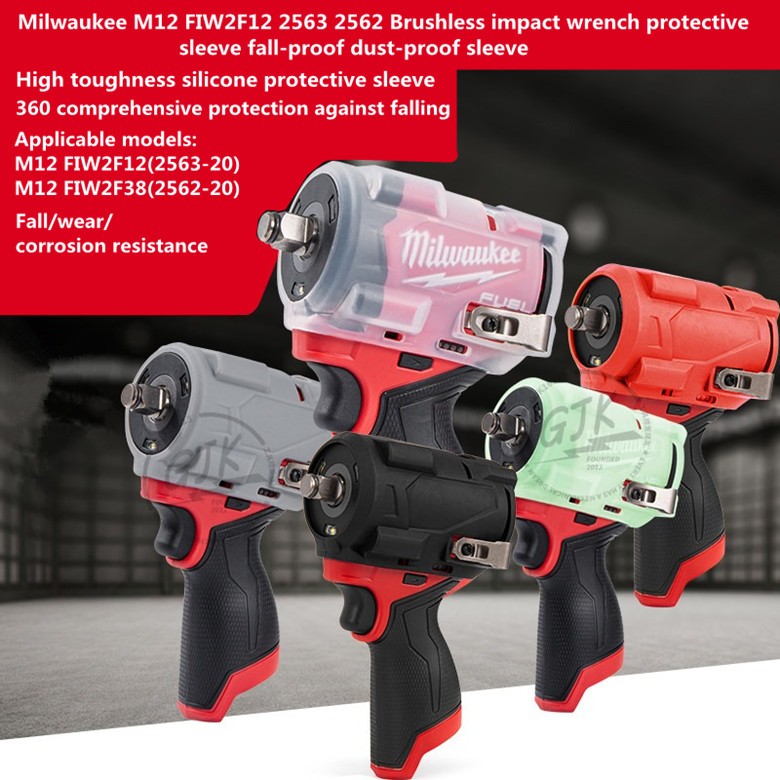 Milwaukee M12 FIW2F12 / FIW38 Cờ lê tác động không chổi than Vỏ bảo vệ chống bụi chống sốc