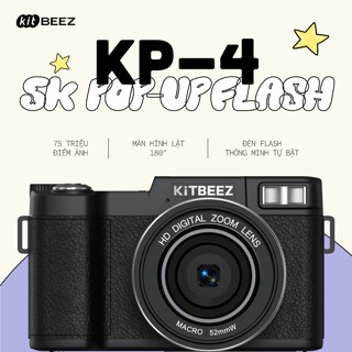 Camera kỹ thuật số WiFi KP-4 5K 75MP 18X Zoom Autofocus 180° Màn hình lật để selfie Vlog