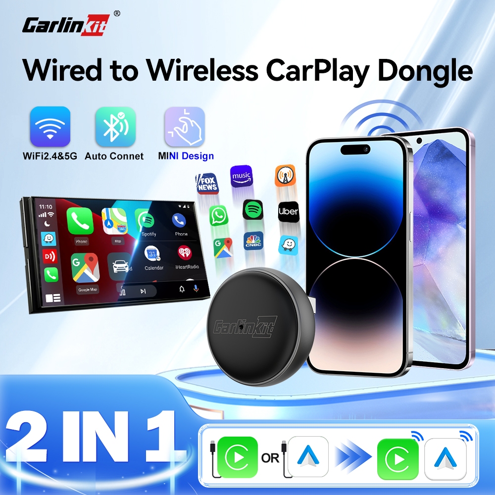 Carlinkit CarPlay Android Auto Adapter Mini Ultra - USB A cho iPhone & Android Chuyển đổi có dây sang không dây, Plug & Play Auto Connect OTA Cập nhật