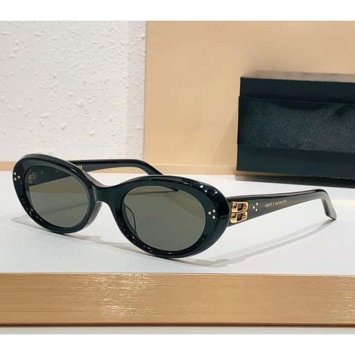 Kính râm mắt mèo quái vật nhẹ nhàng Kính râm Acetate màu đen dt1