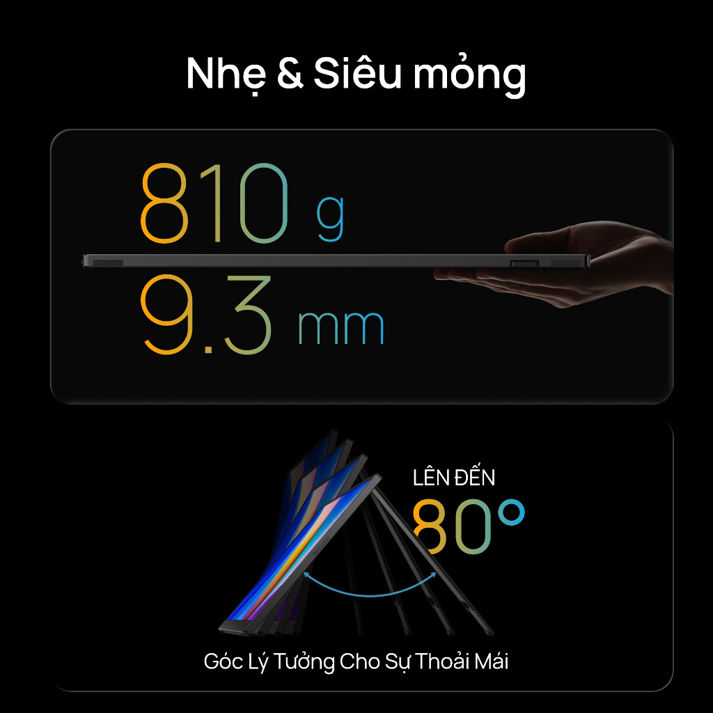 ARZOPA Z1RC, Màn hình di động 16 "2.5K, Giá đỡ chân đế HDR 2560x1600, Màn hình máy tính xách tay HDMI 500nits 8bit QHD USB-C, Màn hình IPS 16: 10 cho điện thoại Mac PC PS Xbox Switch | BigBuy360 - bigbuy360.vn