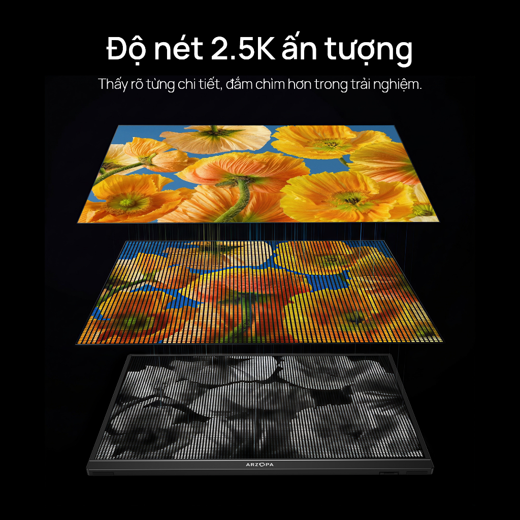 ARZOPA Z1RC, Màn hình di động 16 "2.5K, Giá đỡ chân đế HDR 2560x1600, Màn hình máy tính xách tay HDMI 500nits 8bit QHD USB-C, Màn hình IPS 16: 10 cho điện thoại Mac PC PS Xbox Switch | BigBuy360 - bigbuy360.vn