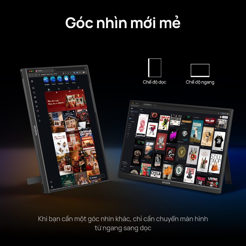 ARZOPA Z1RC, Màn hình di động 16 "2.5K, Giá đỡ chân đế HDR 2560x1600, Màn hình máy tính xách tay HDMI 500nits 8bit QHD USB-C, Màn hình IPS 16: 10 cho điện thoại Mac PC PS Xbox Switch | BigBuy360 - bigbuy360.vn