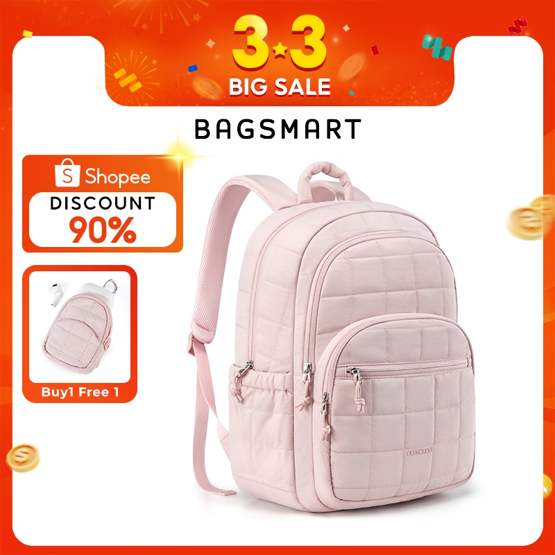BAGSMART Ba Lô Laptop Nữ Beg Sekolah Du Lịch Đi Học Bagpack Túi Laptop 15.6 Inch Đại Học