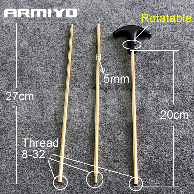 Armiyo 4mm 5mm Dia Đồng thau / Hợp kim nhôm Xoay Rod Bore Brush Cleaning Kit Kích thước ren 5-40 / 8