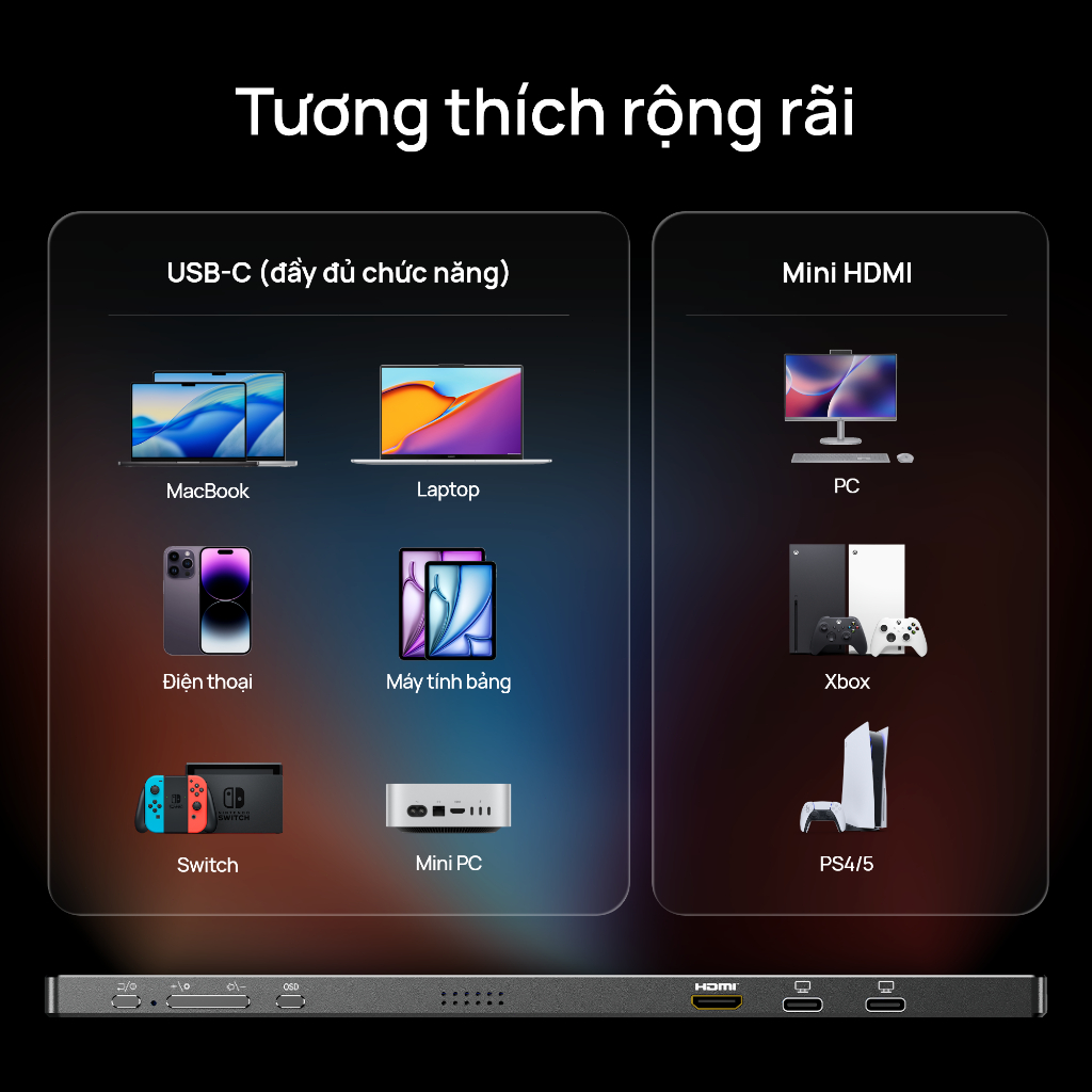 Màn hình chơi game di động ARZOPA 16.1 '' 144Hz, 100% sRGB, 1080P FHD với màn hình máy tính xách tay HDMI HDR cho Switch, PlayStation, Xbox, PS5, Mac | BigBuy360 - bigbuy360.vn