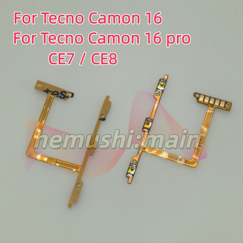 Công Tắc Bật Nguồn Tắt Phím Nút Âm Lượng Ruy Băng Cáp Mềm Cho Tecno Camon 16 pro CE8 CE7 Các Bộ Phận