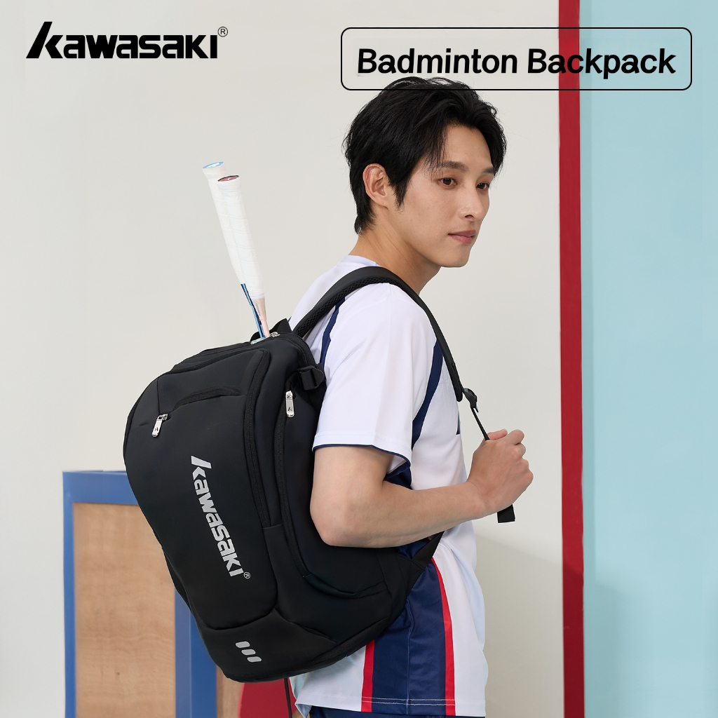 Balo cầu lông Kawasaki K2G07-D8279, chống nước, chứa nhiều đồ