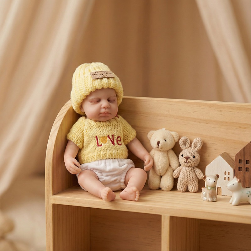 8 "Silicone Chắc Chắn Búp Bê Bé Tái Sinh Ngủ Loulou Hany Búp Bê Mềm Siêu Co Giãn Squishy Thực Tế Búp