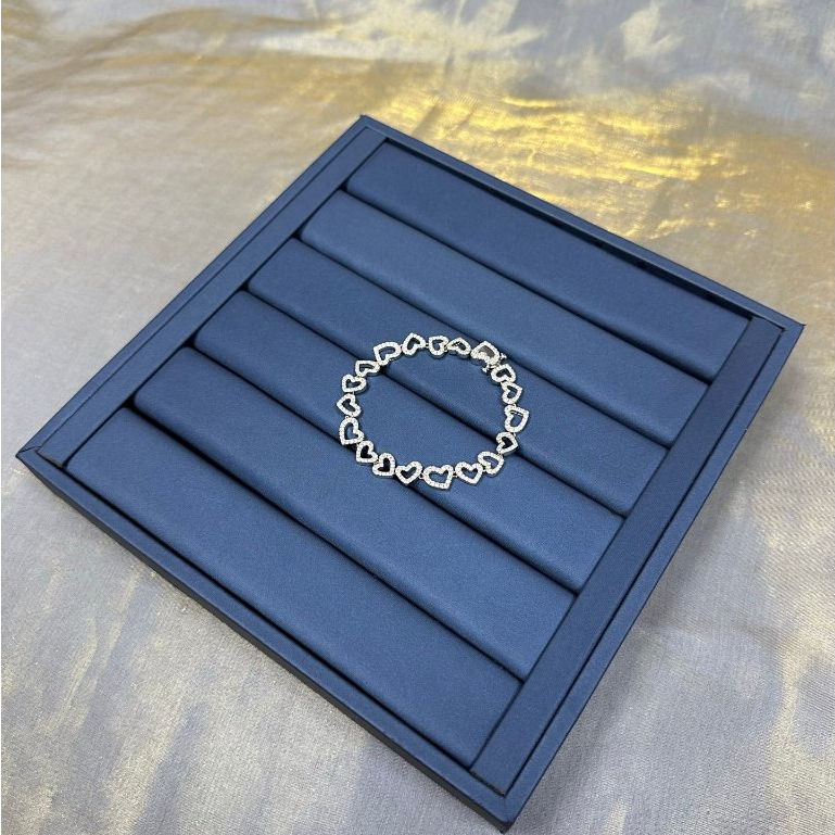 Vòng tay trái tim bạc trắng pavé phong cách APM Monaco - Quà tặng hoàn hảo cho ngày lễ tình nhân