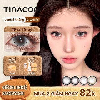 Kính áp tròng TINACON lens cận màu xám Mắt tự nhiên 14.2-14.5 tròng kính mềm 2 chiếc Dùng trong 6 tháng