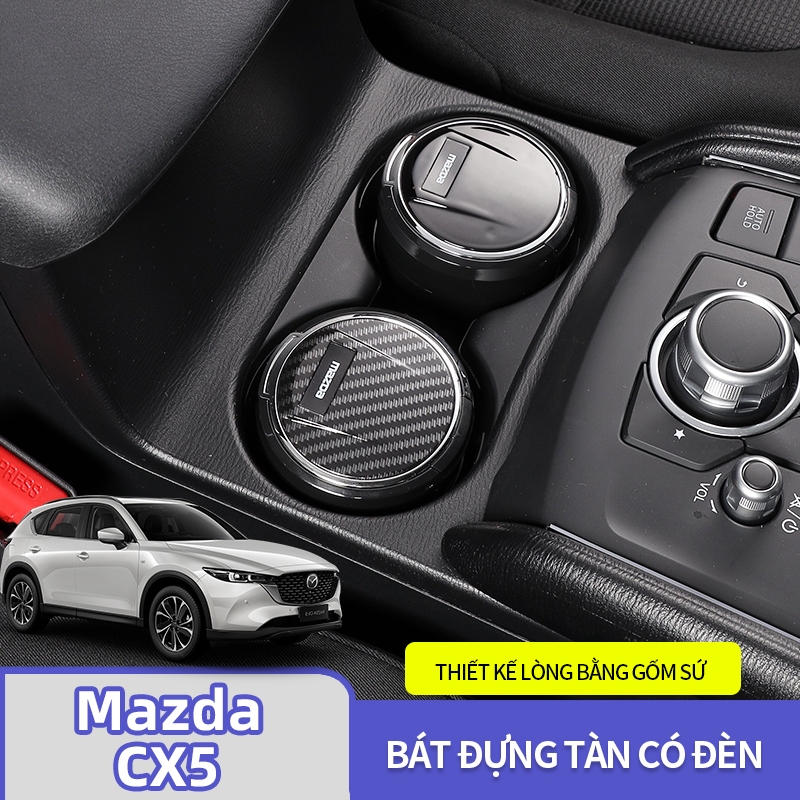Mazda CX5 2017-2026 Thích hợp cho 17-26 Mazda CX5 Gạt tàn ô tô CX5 Vỏ mở có đèn Nội thất đặc biệt Tr