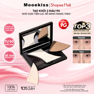 [KOL] Bảng tạo khối 3 màu Mooekiss tích hợp contour và highlight trong một, dễ sử dụng cho người mới bắt đầu 9g