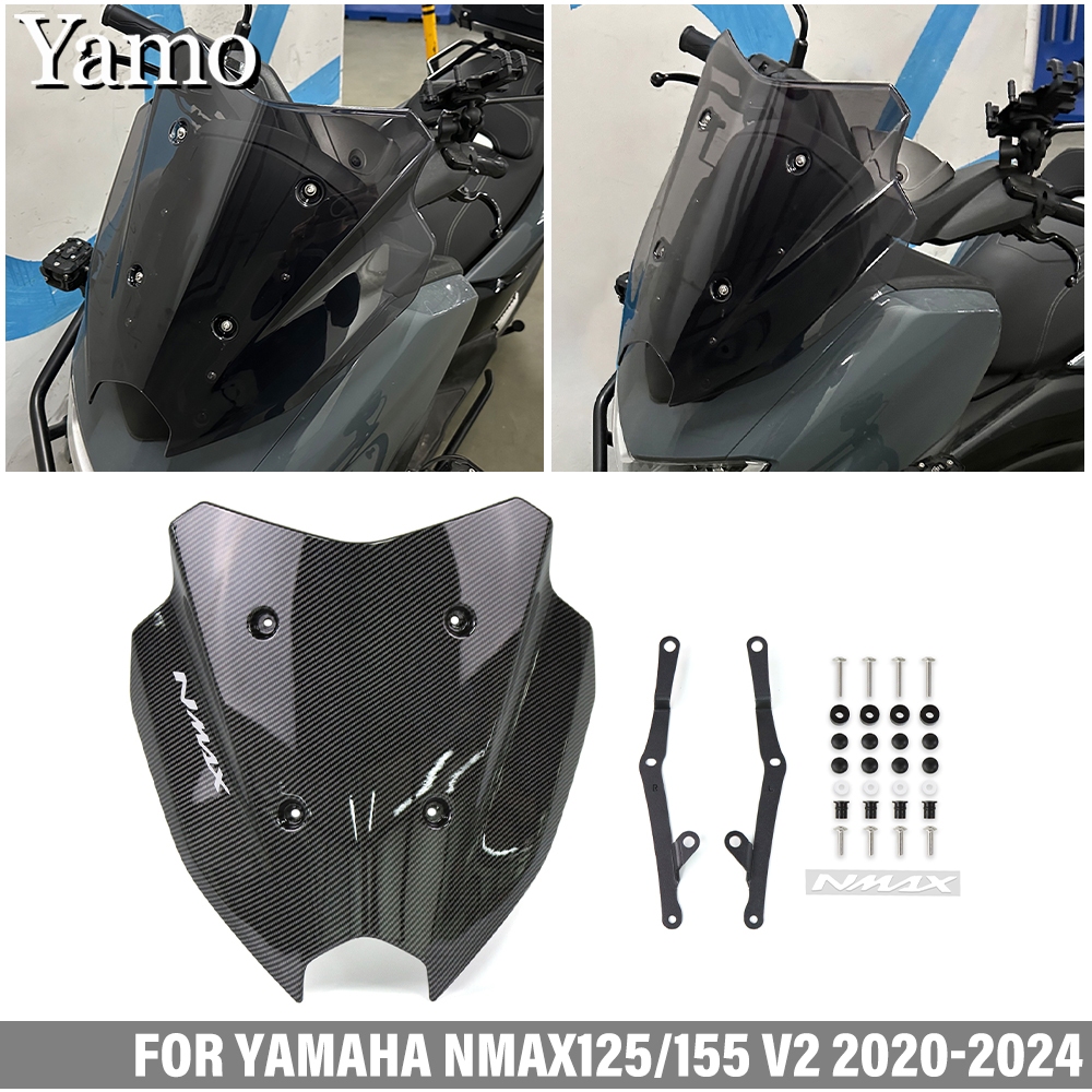Dành Cho YAMAHA NMAX 155 125 V2 2020-2024 Kính Chắn Gió NMAX V2 Phong Cách Cạnh Tranh Kính Chắn Gió 