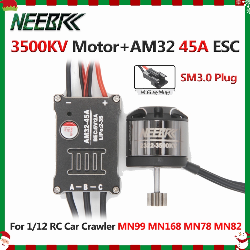 NEEBRC 2322 3500KV Outrunner Động cơ bánh xích không chổi than AM32 45A ESC không chổi than cho MN99