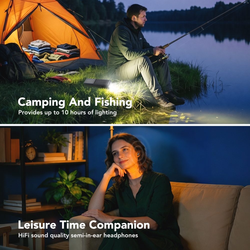 Tai nghe dịch thuật không dây MINISO MS120 AI 3 trong 1 (Power Bank / Đèn pin / Âm thanh HiFi) Tai nghe Bluetooth đa chức năng cần thiết cho du lịch ngoài trời | BigBuy360 - bigbuy360.vn