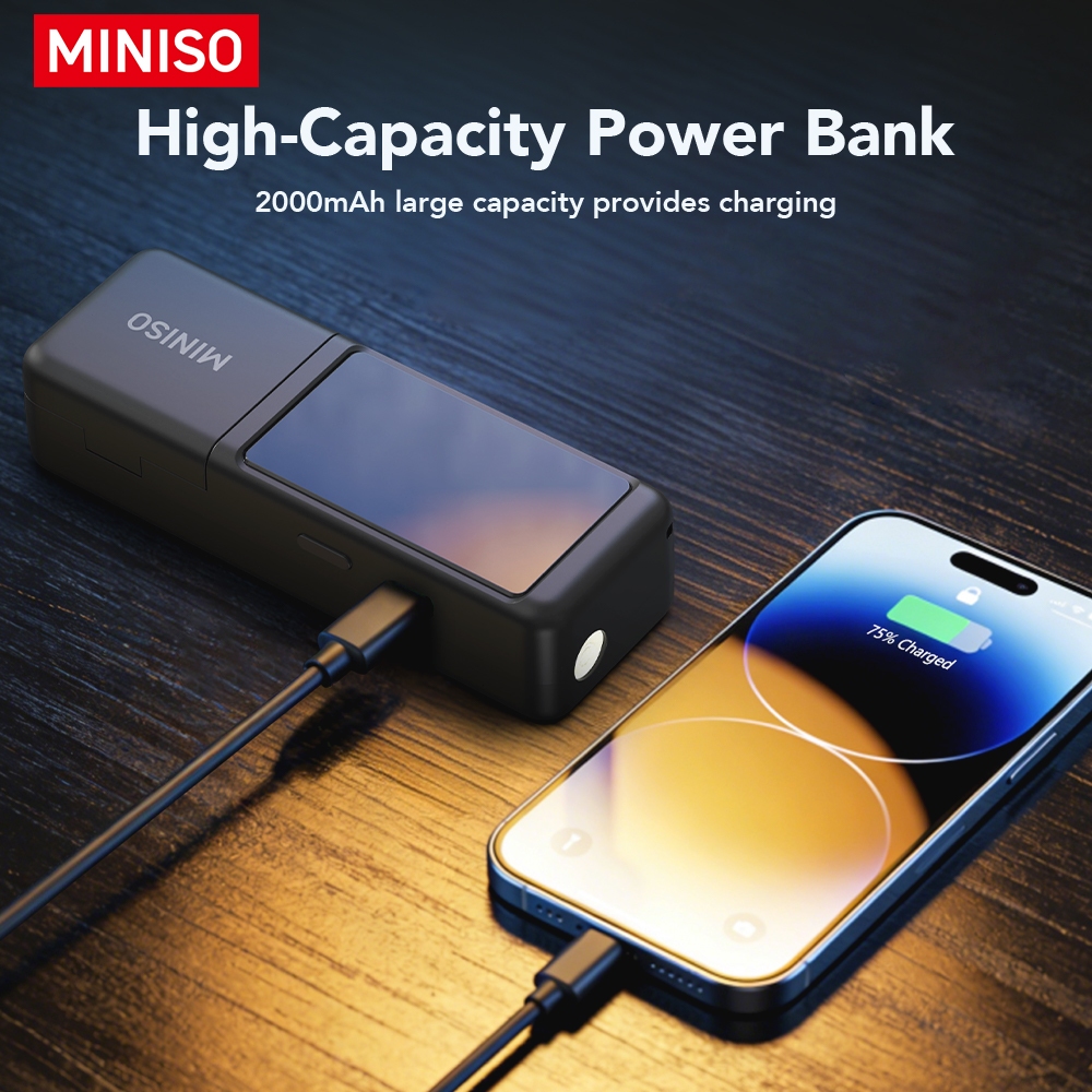 Tai nghe dịch thuật không dây MINISO MS120 AI 3 trong 1 (Power Bank / Đèn pin / Âm thanh HiFi) Tai nghe Bluetooth đa chức năng cần thiết cho du lịch ngoài trời | BigBuy360 - bigbuy360.vn