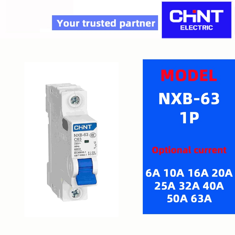 CHINT NXB-63 1P 2P 3P 4P C 6A 10A 16A 20A 25A 32A 40A 50A 63A Bộ ngắt mạch thu nhỏ Loại C MCB