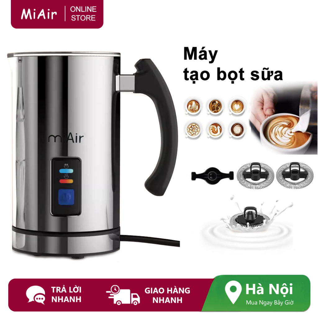 MiAir của Cilton Máy tạo bọt sữa điện 3 trong 1 Máy tạo bọt nóng lạnh & ấm tự động Máy làm sữa Máy hấp cà phê Latte Cappuccino ấm áp