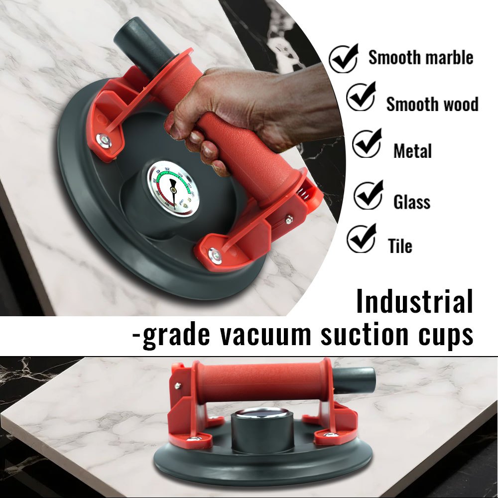 Cốc hút chân không 8 Inch 250Kg Dung tích mang theo Cốc hút thủy tinh hạng nặng Nâng cho kính gạch Granite Nâng thủ công