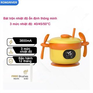 RONGRIVER Bát Ăn Dặm Giữ Nhiệt - Bình Ủ Cháo Tích Điện Chống Nước IPX7, Làm Ấm 3 Chiều, Giữ Ấm 3 Giờ, Khử Khuẩn Cho Bé