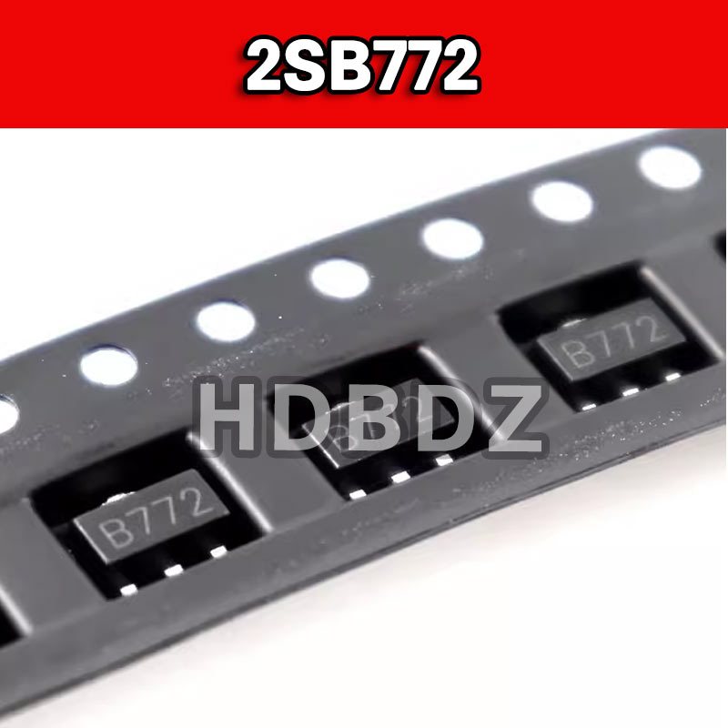 50~100pcs 2SB772 SOT-89  B772  3A 30V PNP Triode IC SMD