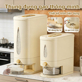 Thùng Đựng Gạo Thông Minh 5kg 10kg Có Cửa Sổ Quan Sát Trong Suốt Chống Ẩm Chống Côn Trùng