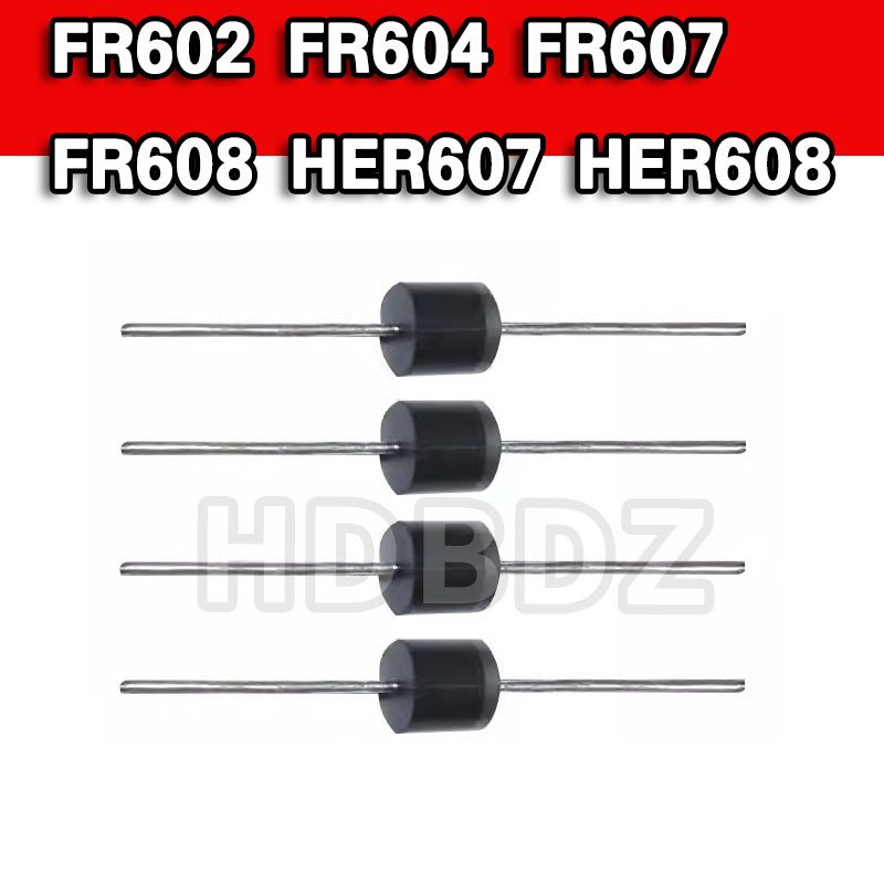10 ~ 30 chiếc FR602 FR604 FR607 FR608 HER607 HER608 Bộ chỉnh lưu phục hồi nhanh Diode R-6