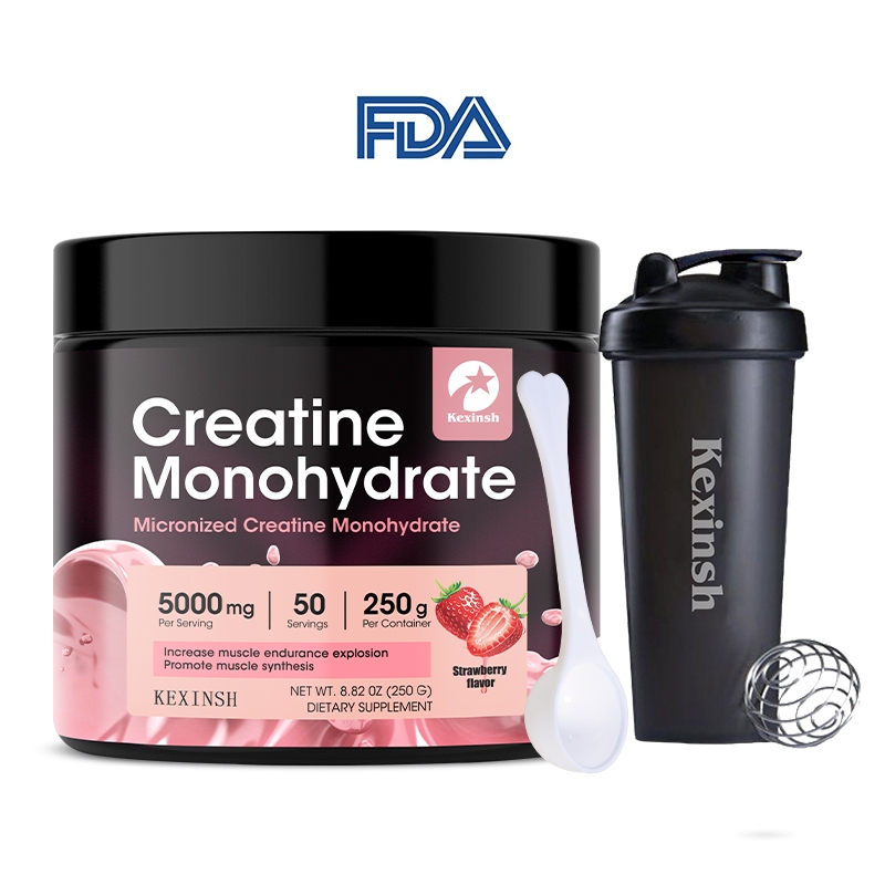 Kexinsh Creatine Monohydrate Shaker Bình tập thể dục Bình nước Protein BPA Free BlenderBall (500ML)