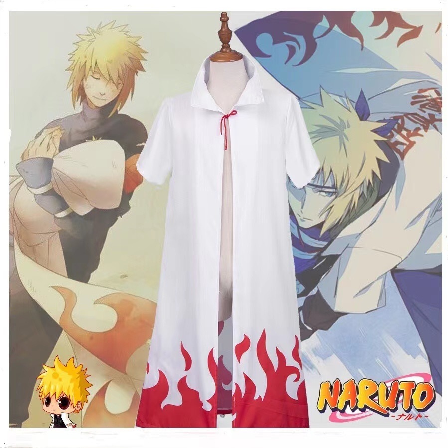 Bộ Hoá Trang Naruto Minato Namikaze - 4th Hokage với áo khoác và phụ kiện Kunai, Shuriken đầy đủ