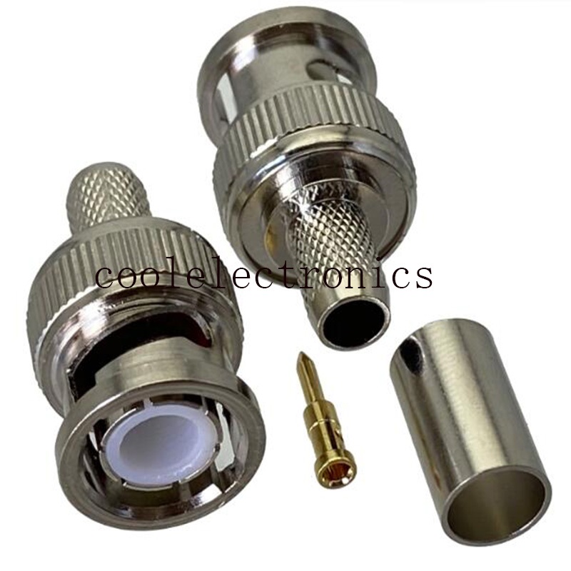 5 Chiếc BNC Nam Cắm Uốn Kết Nối Cho RG8X RG-8X LMR240 50-4 Cáp Thẳng Adapter Kết Nối