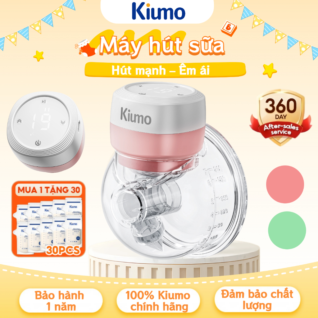 【Kiumo】Combo 2 Máy Hút Sữa Đơn Không Dây Bản Cao Cấp Máy Hút Sữa Rảnh Tay 27 Chế Độ Massage Hút Êm