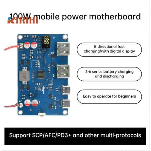 100W PD QC Sạc Nhanh Mô Đun Điện Di Động Hai Chiều 3-6S Pin Lithium Bảo Vệ Bo Mạch Chủ Hỗ Trợ MPPT
