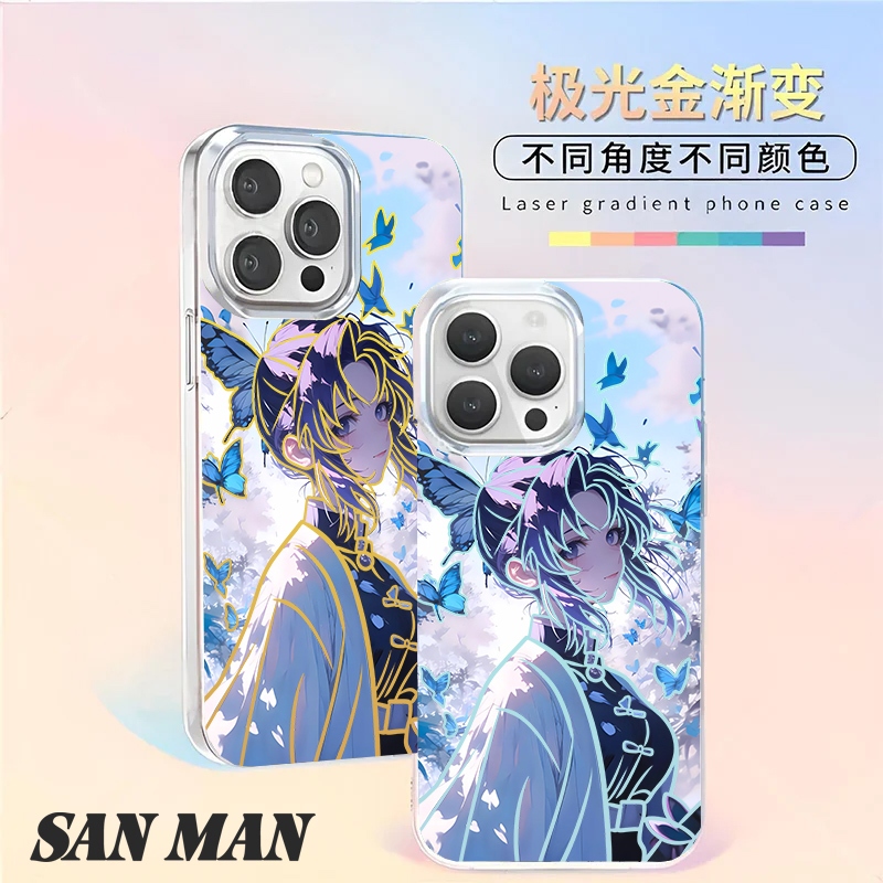 [Ốp lưng bạc đầy màu sắc] Demon Slayer Butterfly Ninja apple 17promax Vỏ điện thoại Air iphone 16 Vỏ